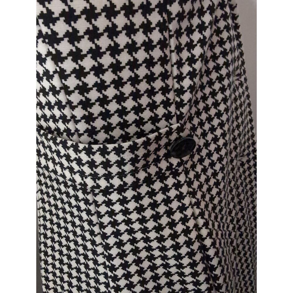 Julian Taylor NY chic statement houndstooth black and ivory sz 8 coat - Picture 9 of 10